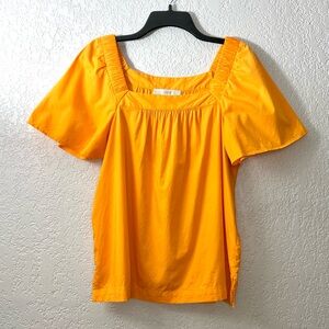 LOFT Neon Orange Short sleeves Casual Summer Spring Blouse Tops Medium
